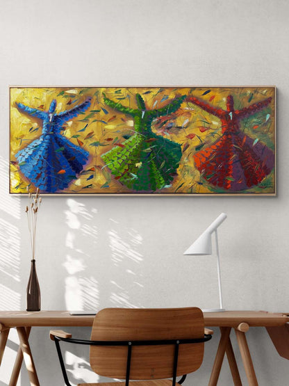 Sema’da Zaman Durur Yağlı Boya Tablosu