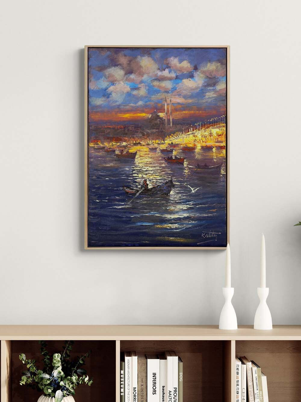 Boğaza Salinan Sandallar Yağlı Boya Tablosu