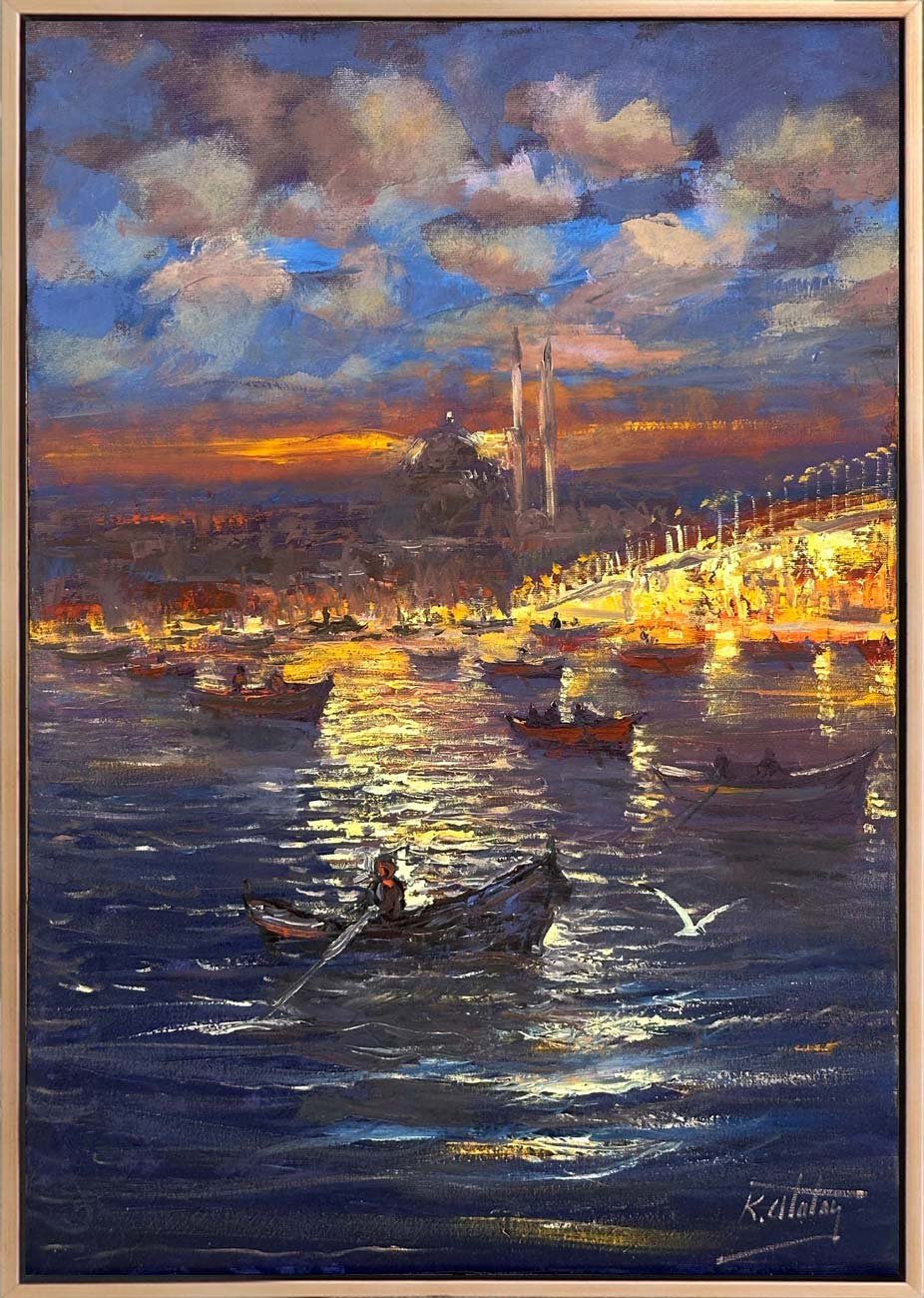 Boğaza Salinan Sandallar Yağlı Boya Tablosu