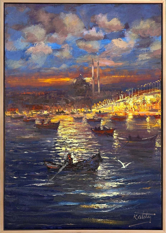 Boğaza Salinan Sandallar Yağlı Boya Tablosu