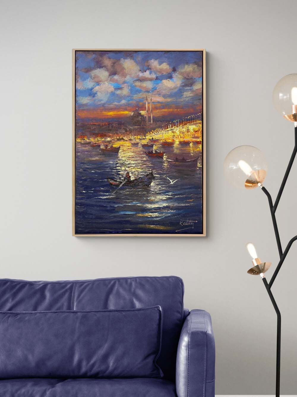 Boğaza Salinan Sandallar Yağlı Boya Tablosu