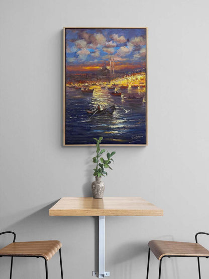 Boğaza Salinan Sandallar Yağlı Boya Tablosu