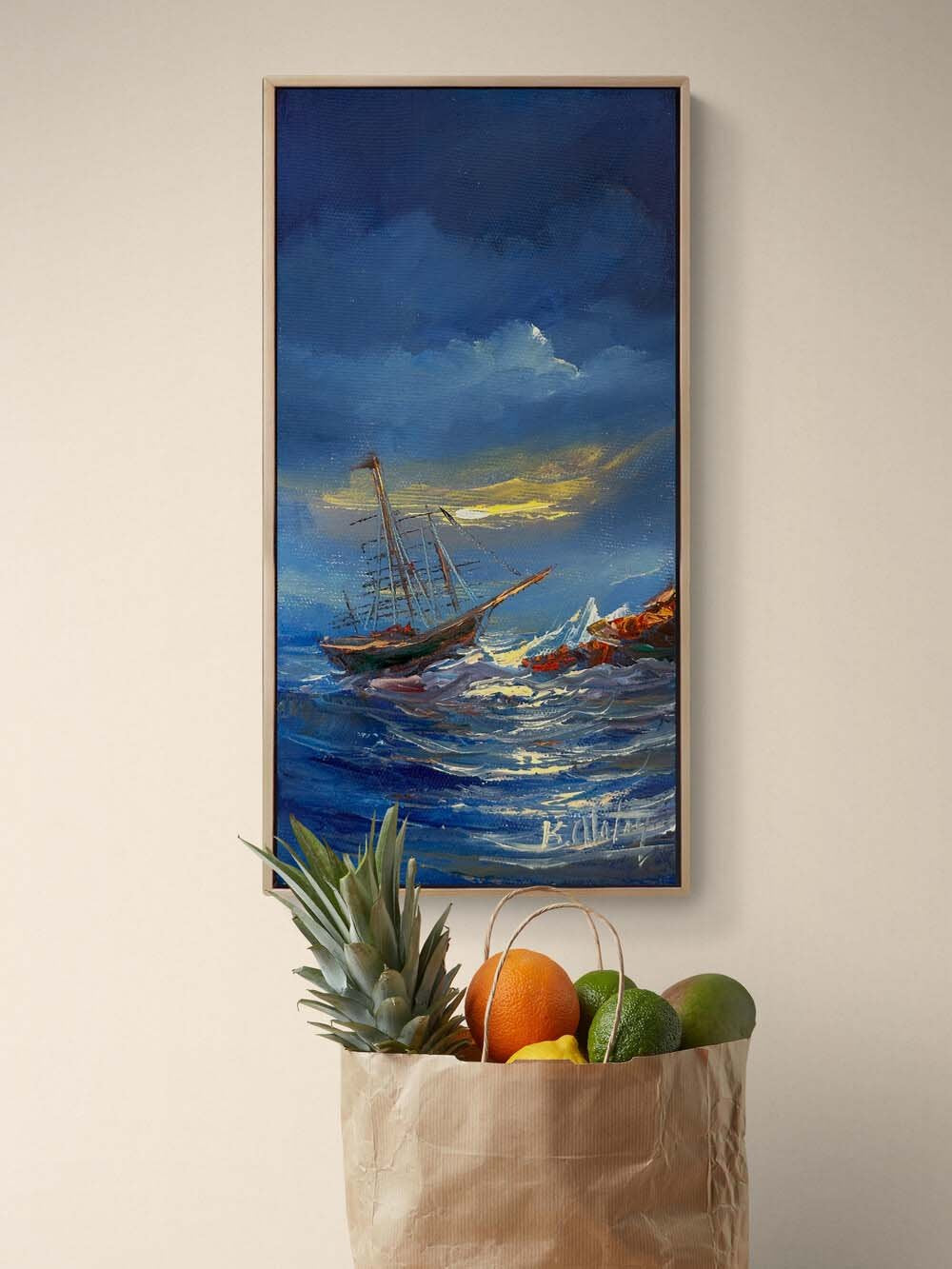 Mavinin İzinde Yağlı Boya Tablosu