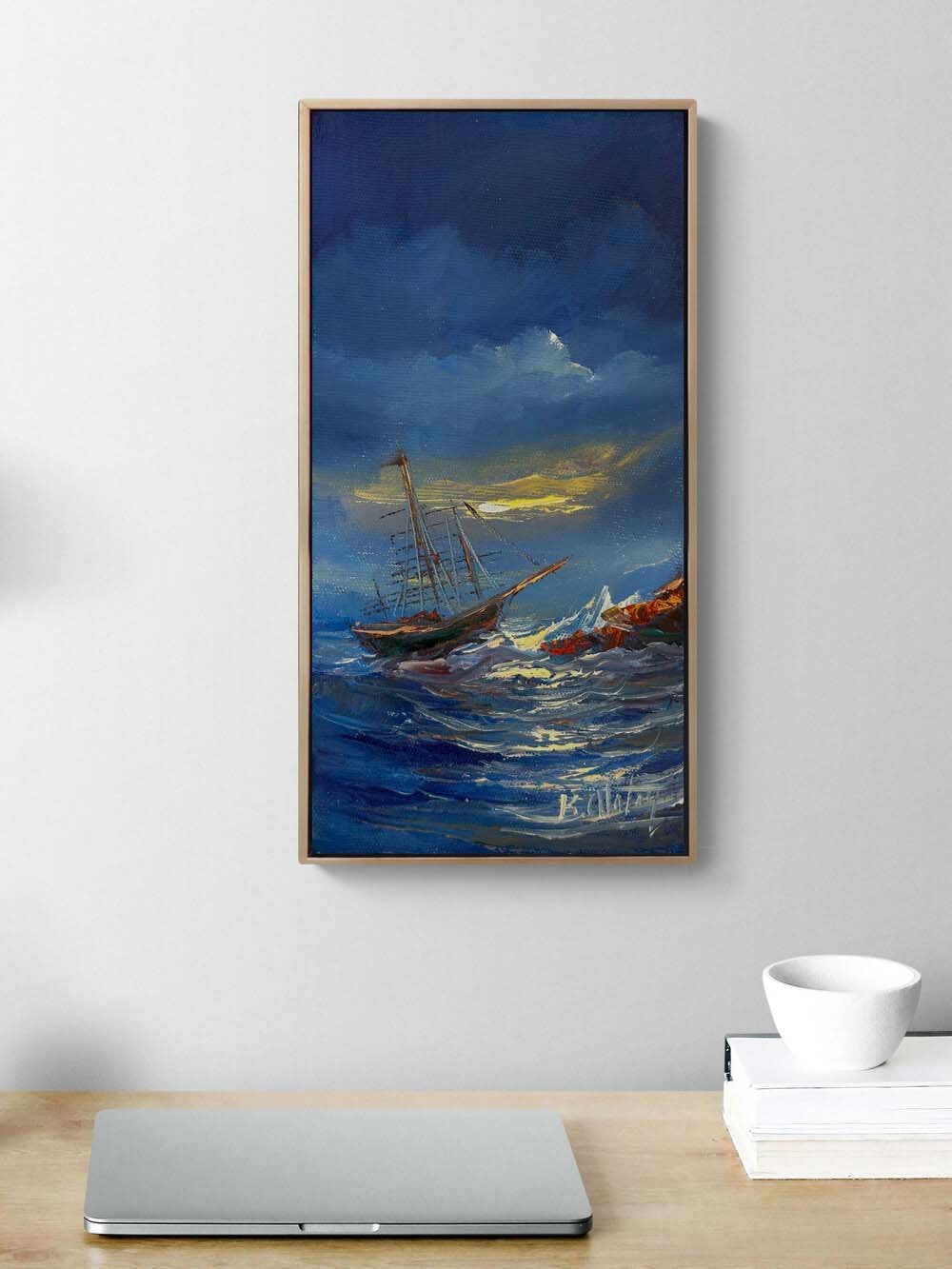 Mavinin İzinde Yağlı Boya Tablosu