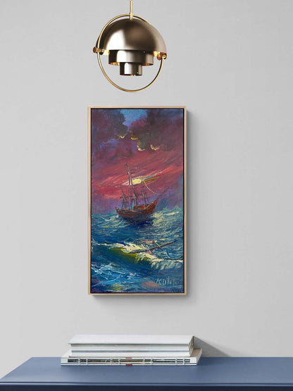 Dalgaların Ardında Yağlı Boya Tablosu