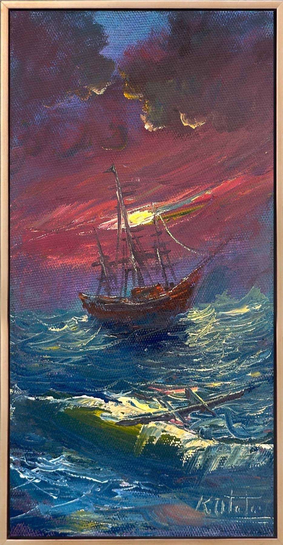 Dalgaların Ardında Yağlı Boya Tablosu