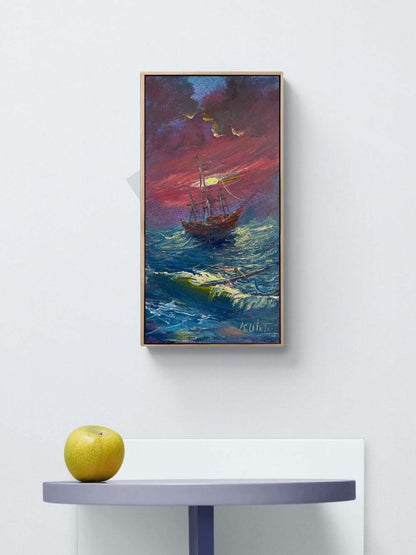 Dalgaların Ardında Yağlı Boya Tablosu