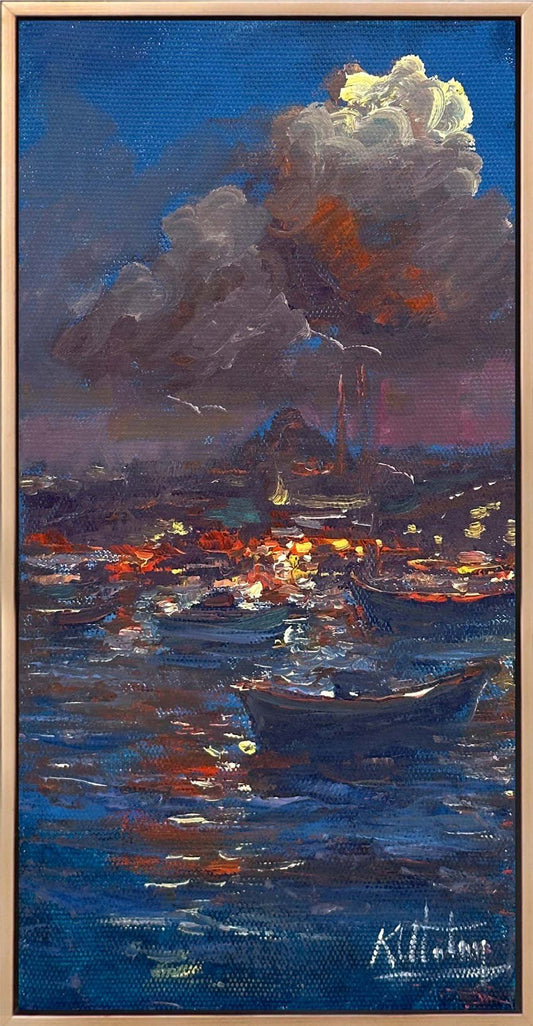 Boğazın Sessiz Mavisi Yağlı Boya Tablosu