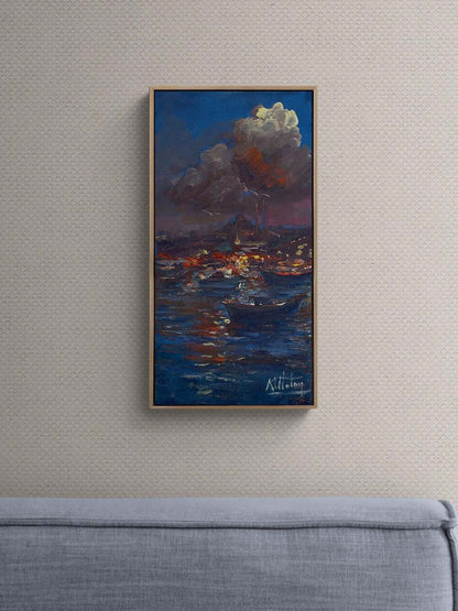 Boğazın Sessiz Mavisi Yağlı Boya Tablosu