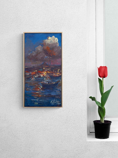 Boğazın Sessiz Mavisi Yağlı Boya Tablosu