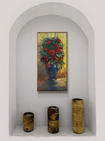 Kırmızı Güller Şarkısı Yağlı Boya Tablosu