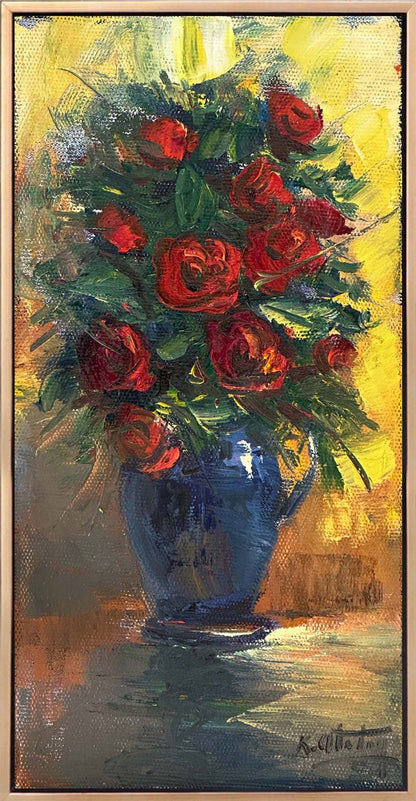 Kırmızı Güller Şarkısı Yağlı Boya Tablosu