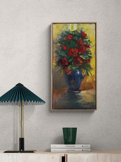 Kırmızı Güller Şarkısı Yağlı Boya Tablosu