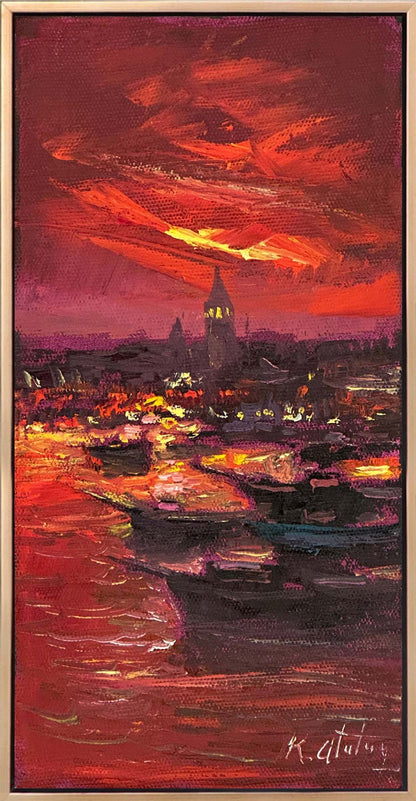 Boğaz Kırmızı Hali Yağlı Boya Tablosu