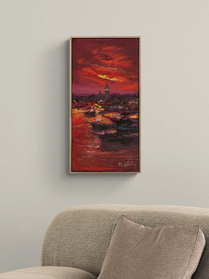 Boğaz Kırmızı Hali Yağlı Boya Tablosu