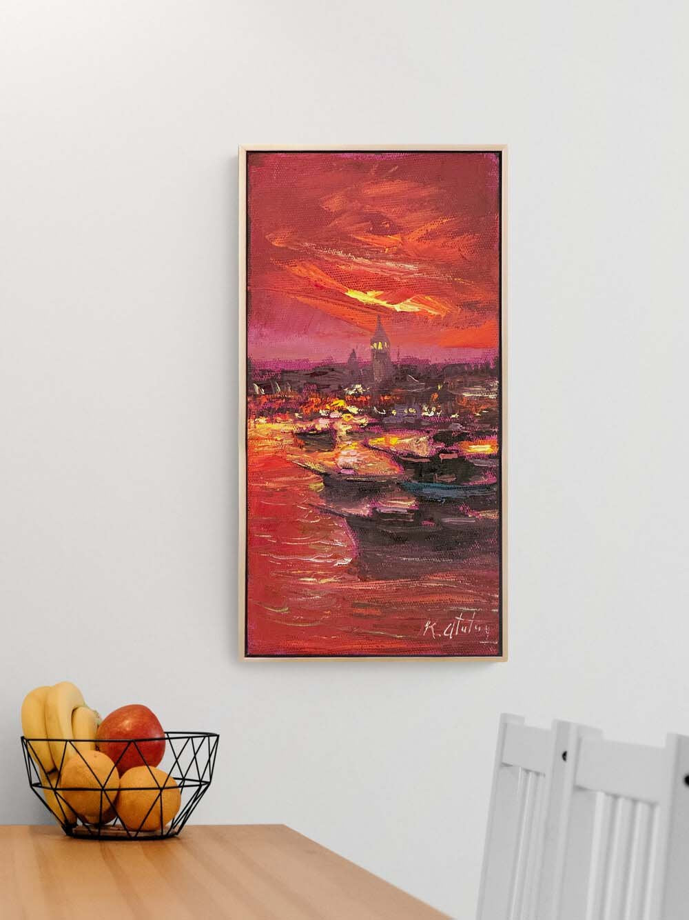 Boğaz Kırmızı Hali Yağlı Boya Tablosu