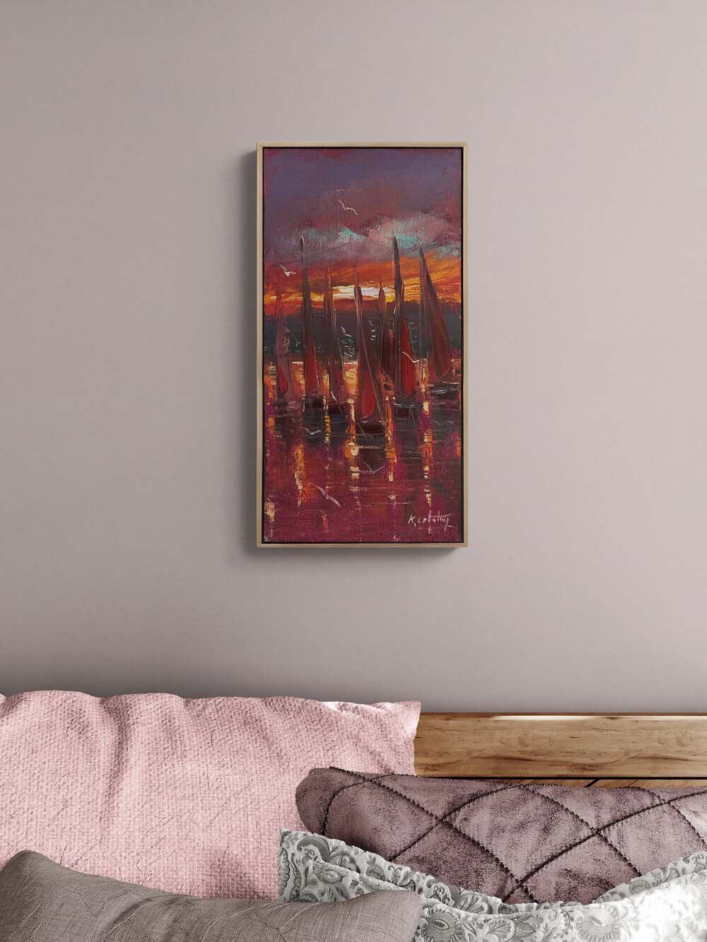 Kırmızı Yelkenler Yağlı Boya Tablosu