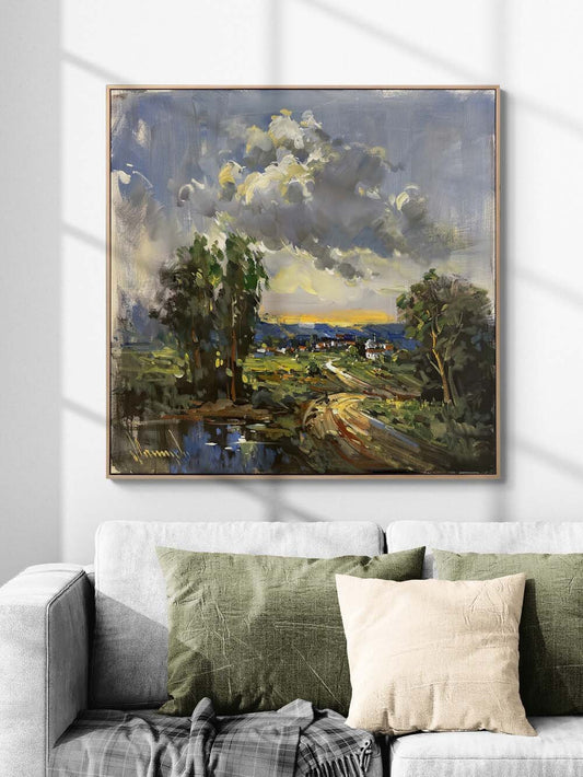 Göl Kenarında Zaman Yağlı Boya Tablosu