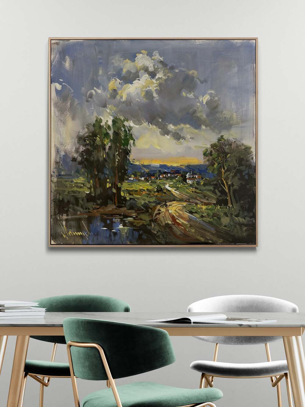 Göl Kenarında Zaman Yağlı Boya Tablosu