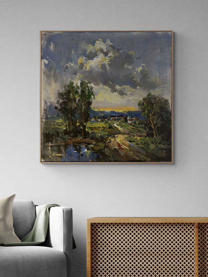 Göl Kenarında Zaman Yağlı Boya Tablosu