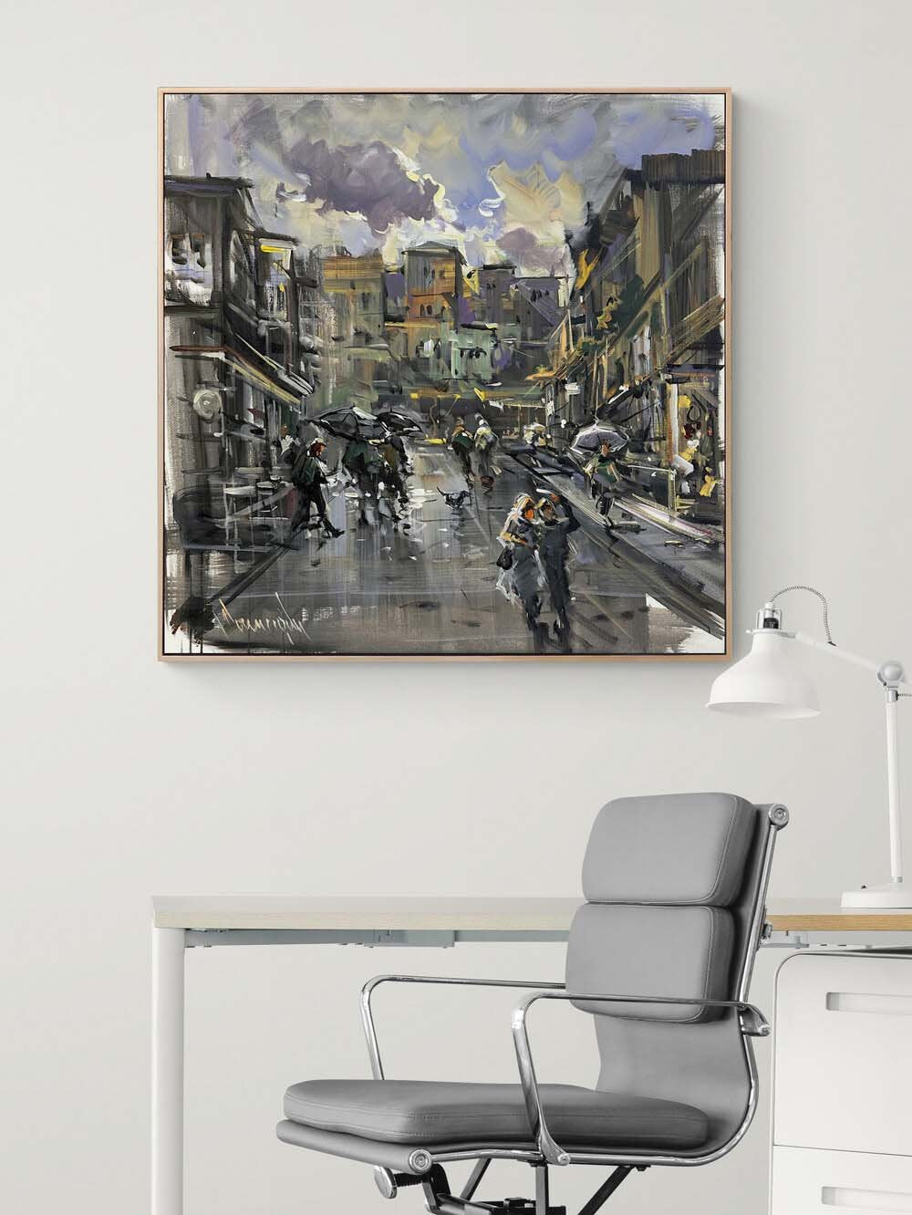 Sokakta Zamanın Akışı Yağlı Boya Tablosu