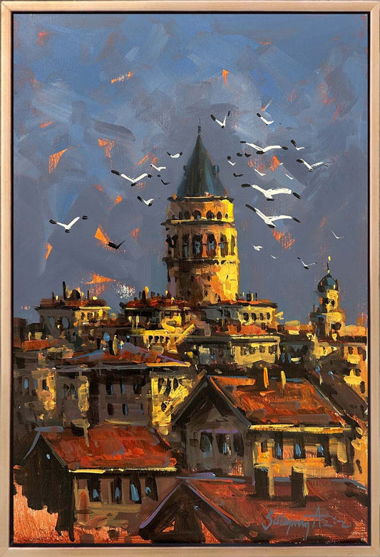 Galata'nın Yankısı Yağlı Boya Tablosu