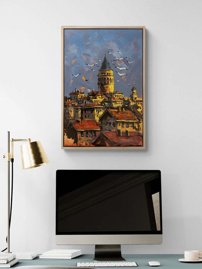 Galata'nın Yankısı Yağlı Boya Tablosu