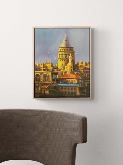 Galata’nın Gölgesinde Yağlı Boya Tablosu