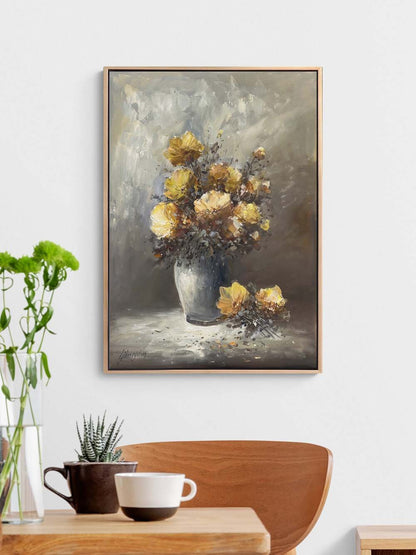 Vazonun İçindeki Bahar Yağlı Boya Tablosu