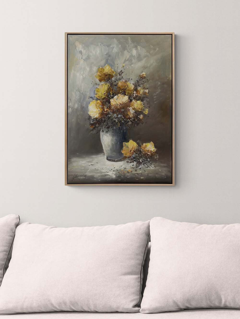 Vazonun İçindeki Bahar Yağlı Boya Tablosu