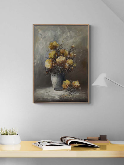 Vazonun İçindeki Bahar Yağlı Boya Tablosu