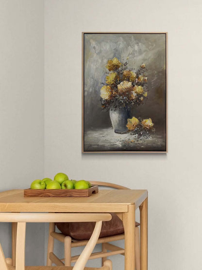 Vazonun İçindeki Bahar Yağlı Boya Tablosu