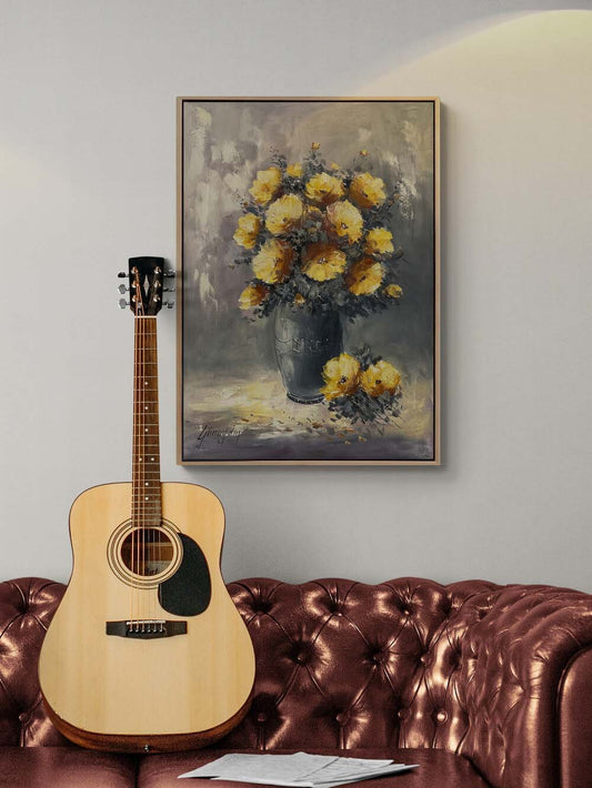 Sadece Bir Çiçek Yağlı Boya Tablosu