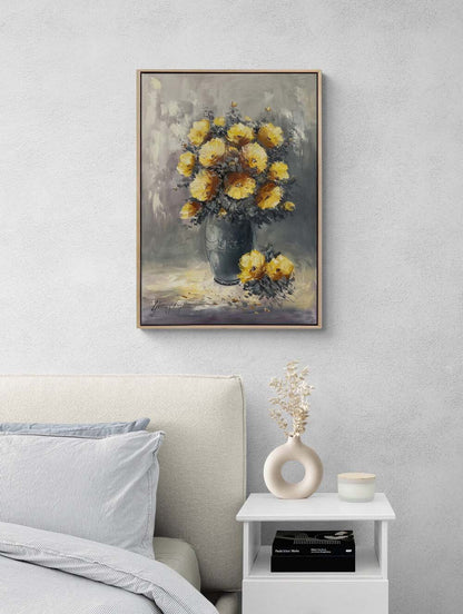 Sadece Bir Çiçek Yağlı Boya Tablosu