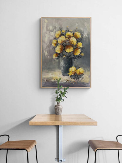 Sadece Bir Çiçek Yağlı Boya Tablosu