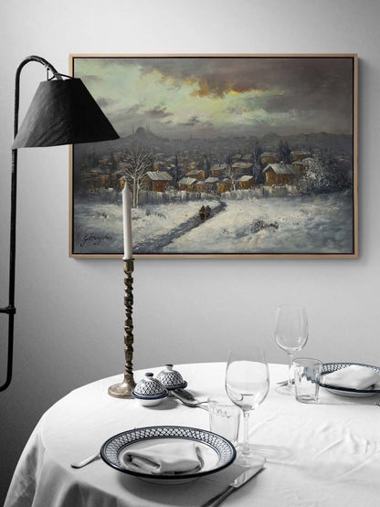 Karda Sessiz İstanbul Yağlı Boya Tablosu