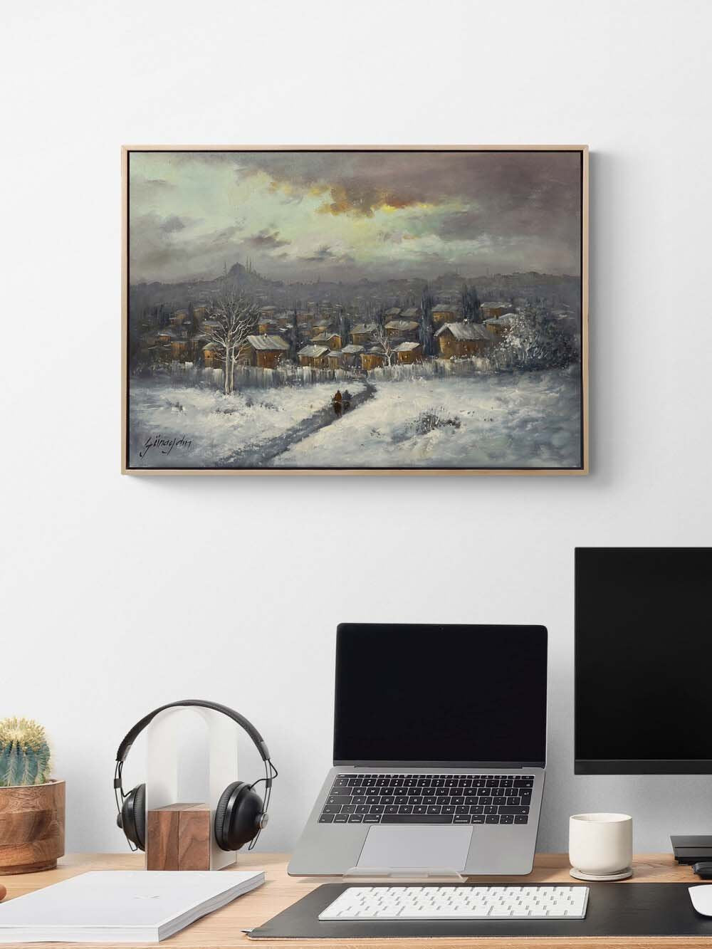 Karda Sessiz İstanbul Yağlı Boya Tablosu