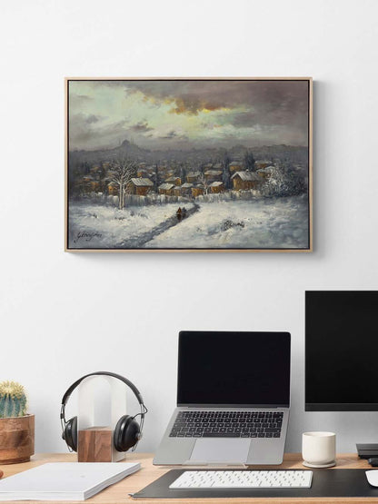 Karda Sessiz İstanbul Yağlı Boya Tablosu