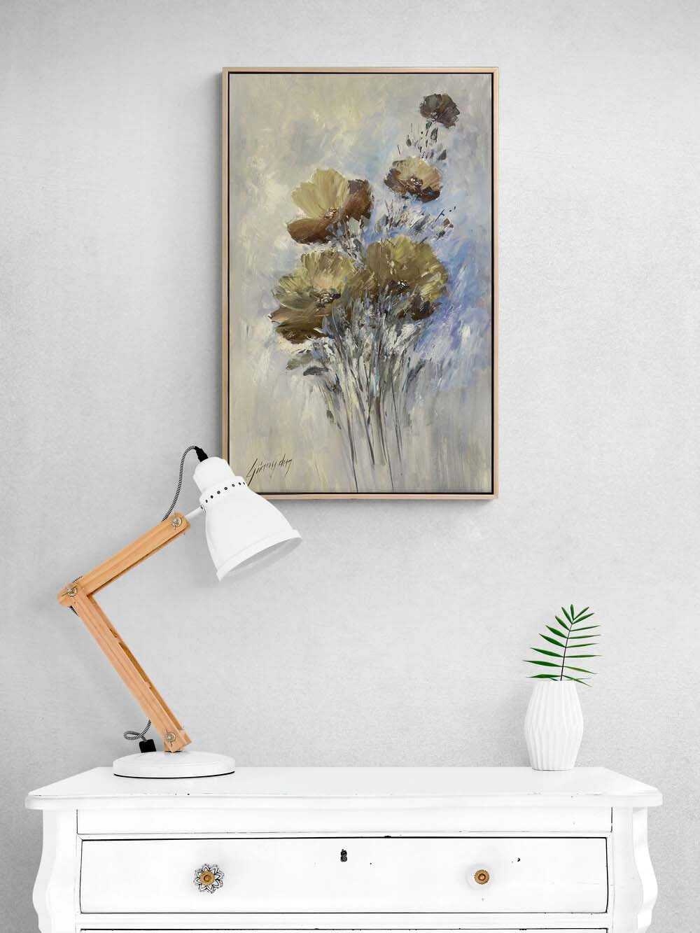 Anemon Çiçeği Yağlı Boya Tablosu