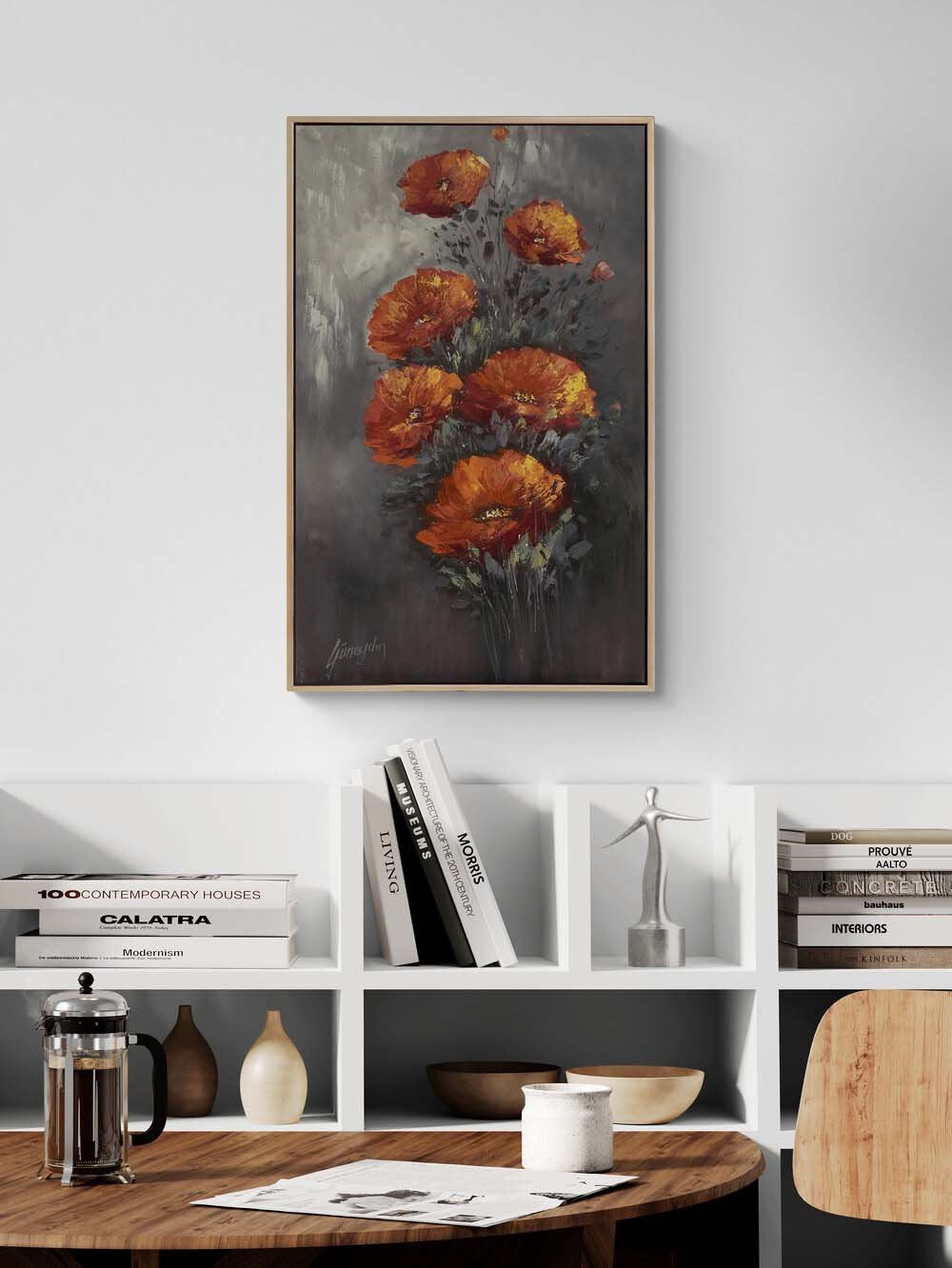 Kırmızı Düğün Çiçekeleri Yağlı Boya Tablosu