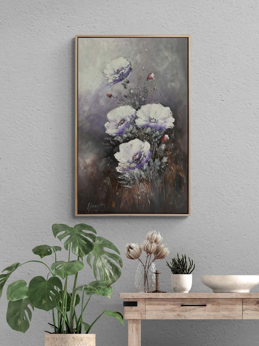 Eflatun Anılar Yağlı Boya Tablosu