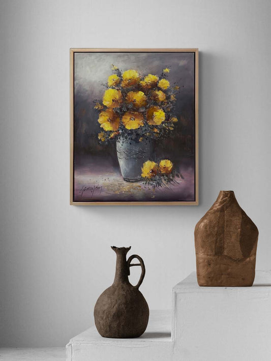 Anılar Vazosu Yağlı Boya Tablosu
