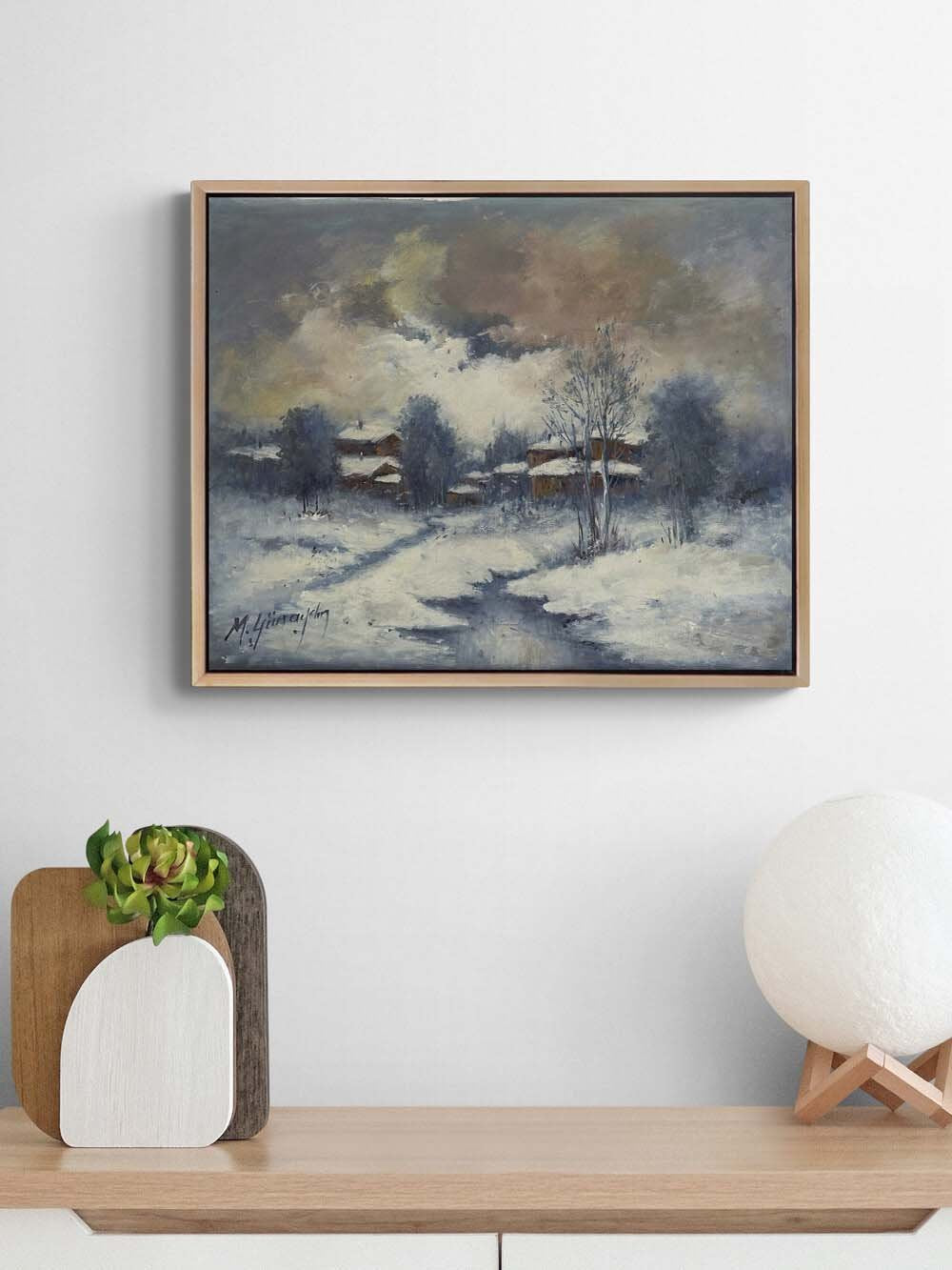 Kar Altında Sessizlik Yağlı Boya Tablosu