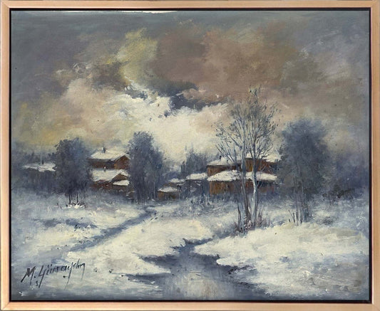 Kar Altında Sessizlik Yağlı Boya Tablosu