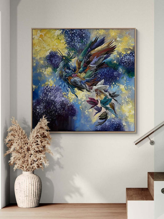 Kuşlardan Doğan Yağlı Boya Tablosu