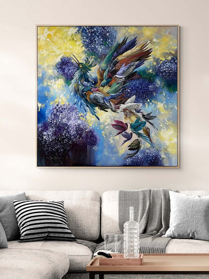 Kuşlardan Doğan Yağlı Boya Tablosu