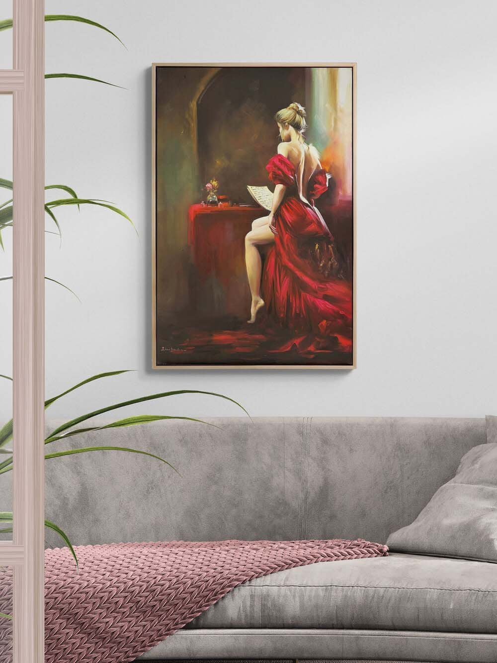 Hatıradaki Kadın Yağlı Boya Tablosu