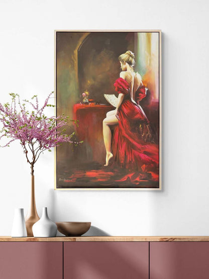 Hatıradaki Kadın Yağlı Boya Tablosu