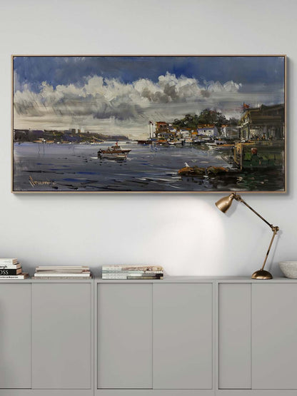Rıhtımıdan Boğaz Yağlı Boya Tablosu