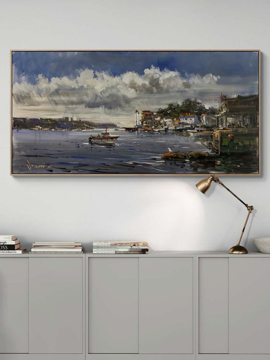 Rıhtımıdan Boğaz Yağlı Boya Tablosu